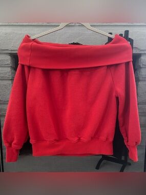 Good American Off-The-Shoulder Sweatshirt - Size 1